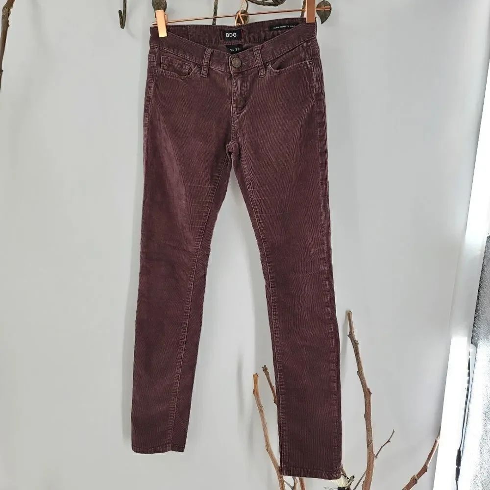 Bdg chocolate brown micro corduroy skinnies